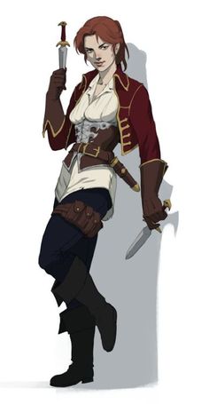 Dnd Swashbuckler, Dual Wielder, Swashbuckler Rogue, Rogue Character, Female Pirate, Dungeons And Dragons Characters, Female Human, Fantasy Warrior, Fantasy Rpg