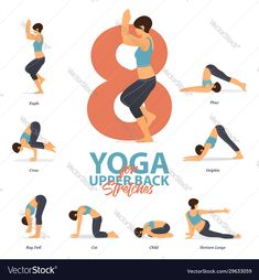 Upper Back Stretches In Bed Quick Exercises To Help Your Upper Back Yoga Poses For Upper Back, Bikram Yoga Poses, Pregnancy Yoga Poses, Yoga Poses Chart, Yoga Cartoon, Anti Gravity Yoga, Couples Yoga Poses, Body Stretching, Yoga Poses For Two