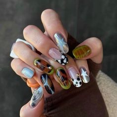 Graffiti Nails, Funky Nail Designs, Ongles Nails, Punk Nails, Exotic Nails, Pretty Gel Nails, Nail Photos, Nail Envy, Girls Nails