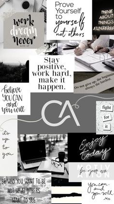 many different types of lettering are shown in this collage with black and white images