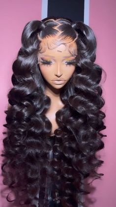 Cute Wig Styles, Lace Wigs Styles, Frontal Wig Hairstyles, Birthday Hairstyles, Wig Styling, Quick Weave Hairstyles, Protective Hairstyles Braids, Frontal Hairstyles