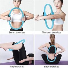 woman doing exercises with exercise bands on her back