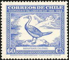 a stamp with a bird on it and mountains in the backgrounds