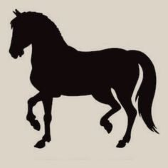 a black silhouette of a horse on a white background