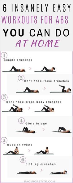 a woman is doing exercises on her stomach with the words 6 easy ways to work out for