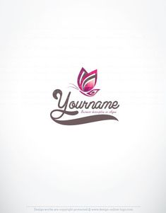 a butterfly logo with the word'your name '