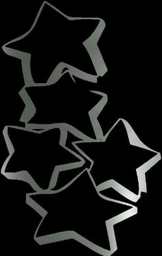 three silver stars on a black background