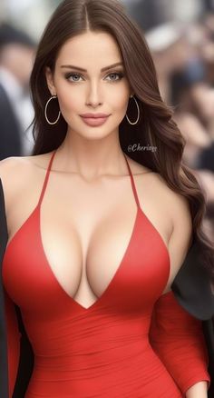 Visit for - Busty Fashion, Blonde Beauty, Beauty Women, Red Dress, A Woman, Photoshop, Red