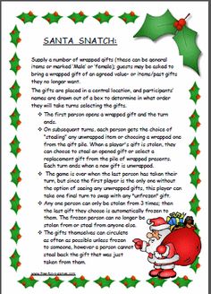 the santa clause poem is shown in green and red