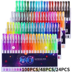 many different colors of toothbrushes in a display case with the words, 80 pcs 48