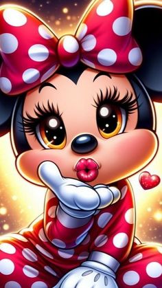 a cartoon minnie mouse with big eyes