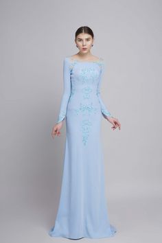 Long sleeves with back cut out mermaid gown – LAHAVA Dresses Fantasy Gowns, Long Sleeve Mermaid Dress, Purple Evening Gowns, Winter Gowns, Lavender Gown, Fairytale Gown, Mermaid Style Dress, Gaun Fashion, Dress Neck