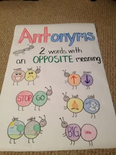 an activity book for children to learn opposite words and numbers with pictures on the cover