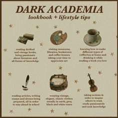 a poster describing the different types of things to look for in a dark gadema book