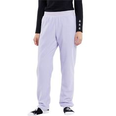 Level up your warmth with the Volcom Polar Fleece Pants. Built from a 220g polar fleece fabric, these standard fitting sweats and their elastic waistband are just as valuable layered under your snowboard pants as they are on their own lounging around the cabin. Fleece Pants Women, Snowboard Pants, Fleece Pants, Polar Fleece, Fleece Fabric, Casual Pants, Pants For Women, Cabin, Elastic