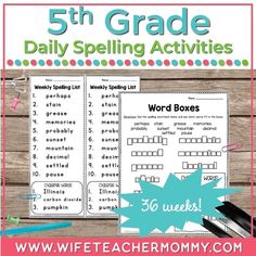 the 5th grade daily spelling activities are great for students to practice their spelling skills and help them