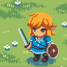 Link Pixel Art, Zelda Pixel Art, Pixel Art Sprite, Cute Pixel Art, Love U, Legend Of Zelda, Not Mine, Video Game