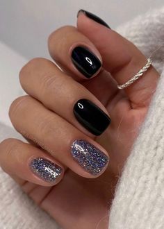 Nye Nails, New Years Nail Designs, New Years Eve Nails, Nude Nail Designs, Nagel Tips, Nails Glitter, Fake Nail, Glitter Nail, New Year's Nails