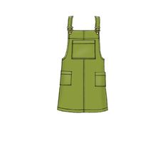 a drawing of a green apron on a white background