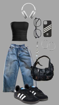 Looks Adidas, Street Style Outfits Casual, Adidas Sambas, Dancers Outfit, Daily Outfit Inspiration, Gossip Girl Fashion, Outfit Inspo Casual, Adidas Outfit, Simple Trendy Outfits