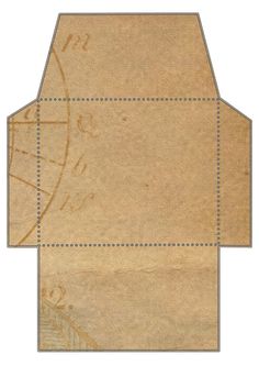 a piece of brown paper with an image of a compass on the front and side