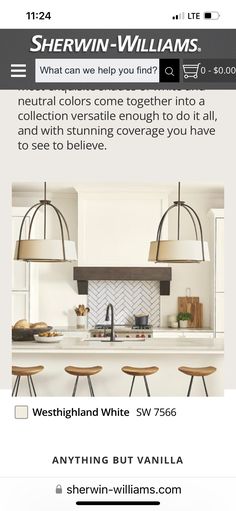 an ad for the kitchen and dining room furniture line, with text overlaying it