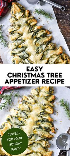 christmas tree appetizer recipe with text overlay