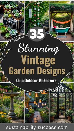 35 Vintage Garden Decor Ideas To Elevate Your Outdoor Space Vintage Garden Ideas, Backyard Revamp, Timeless Decorating, Vintage Outdoor Decor, Garden Bathtub, Kitchen Bars, Junk Garden, Garden Aesthetics, Front Yard Decor