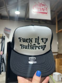 Channel your inner courage and go for it, buttercup – because sometimes, fucking things up is the best way to get ahead. The classic black & white trucker hat design offers a comfortable fit, while the mesh back keeps you cool on the go. One Size Fits Most Cricut Hat Ideas Women, Cricut Hat Ideas, Cricut Hats, Goofy Shirts, Funny Trucker Hats, White Trucker Hat, Funny Trucker Hat, Hat Bar, Custom Trucker Hats