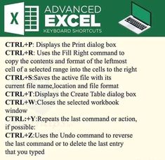 the instructions for how to use an excel keyboard