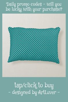 a pillow with polka dots on it and the words tap / click, personalize - designed by artliver