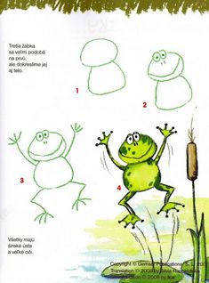 the frog is jumping up into the air to catch something in his mouth and then catching it