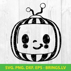 a pumpkin with a face drawn on it and the words svg png dxf