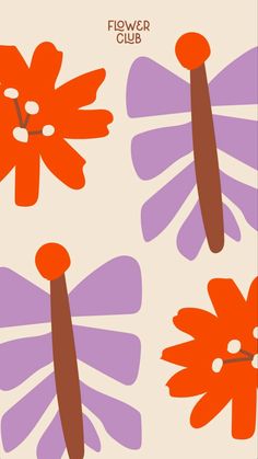 an orange and purple flower clip art