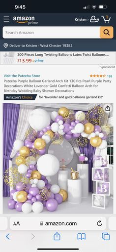 an image of balloons and streamers in the air for a birthday party on instagram