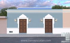 this is an artist's rendering of a two - story house with double doors