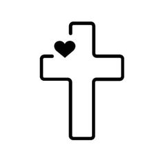 a cross with a heart on it