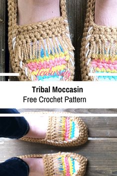 Simply Gorgeous Crochet Tribal Moccasin Tutorial Crochet Bedroom, Crochet Hat Ideas, Big Crochet, Crochet Hood, Fast Crochet, Crochet Slippers Free Pattern, Gorgeous Crochet