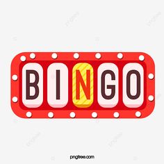 a red sign with the word bingo written in black and white letters on top of it