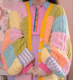 Confection Au Crochet, Kawaii Crochet, Fun Crochet Projects, Crochet Diy, Crochet Cardigan Pattern, Diy Crochet Projects, Bag Crochet, Cardigan Pattern, Free Crochet Patterns