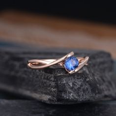 "Natural Sapphire Engagement Ring Rose Gold Solitaire Infinity Curved Anniversary Promise Ring Eternity Women Bridal Birthstone September To see the same design with other stone: https://www.etsy.com/listing/527313120 https://www.etsy.com/listing/558168121 ITEM INFORMATION Metal Type - Solid 14k Rose Gold Band Width - (approx. 2.4mm) Center Stone - 4mm Round Cut Natural Sapphire Color- Blue **Stone Replacement** Available with any other gemstones, please feel free to contact me for a quote. **Me Rose Gold Sapphire Promise Ring With Birthstone, Rose Gold Sapphire Promise Ring With Accent Stones, Rose Gold Anniversary Jewelry With Tension Setting, Rose Gold Jewelry With Tension Setting For Anniversary, Modern Twist Jewelry With Prong Setting For Anniversary, Rose Gold Sapphire Jewelry With Center Stone, Modern Twist Round Rings For Anniversary, Oval Jewelry With A Modern Twist For Weddings, Modern Twist Oval Wedding Jewelry