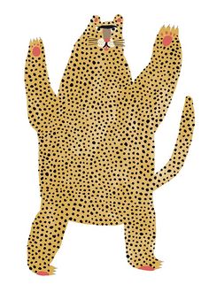 an animal with spots on it's body is shown in the shape of a cat