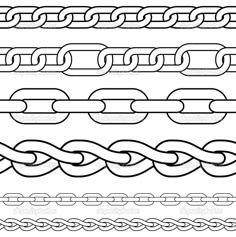 a set of four different types of chains on a white background stock photo 54897