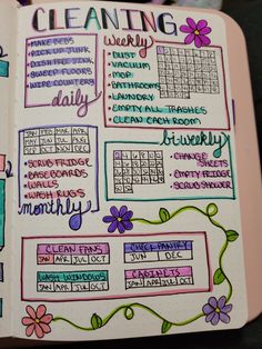 Cleaning Bullet Journal Layout, Journal Ideas Cleaning, List Organization Ideas, Journal Cleaning Schedule, Cleaning Journal, Cleaning Bullet Journal, Bullet Journal Cleaning Schedule, Bullet Journal Topics, Diy Planner Ideas