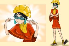 an image of a cartoon character wearing glasses and a yellow headband with her hands on her hips