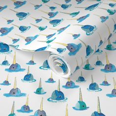 an image of a wallpaper with blue and yellow animals