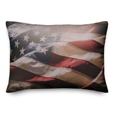 an american flag pillow is shown on a white background with the colors of the united states of america