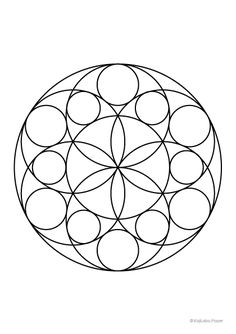 a black and white drawing of a flower of life