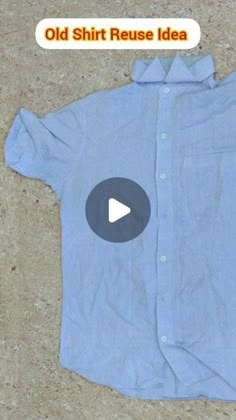 an old shirt reuse idea is displayed on the floor with a video play button