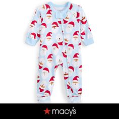 in stock Baby Santa, Matching Family Christmas Pajamas, Footed Pajamas, Cotton Pjs, Matching Family Pajamas, Family Christmas Pajamas, Santa Baby, Family Pajamas, Kids Pajamas